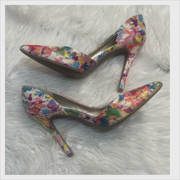 🌺 ANA Multicolor Floral Stiletto Pumps – Size 8 - Picture 1 of 7
